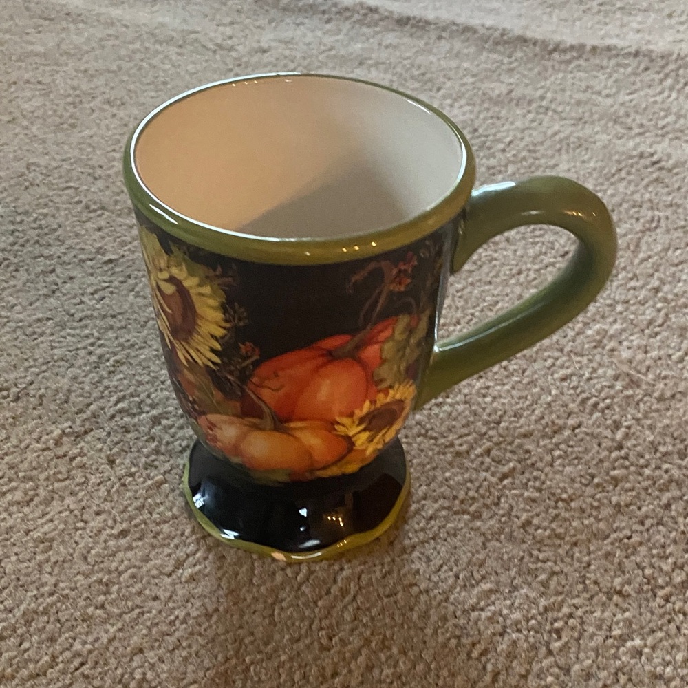 Floral Green Ceramic Mug